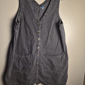 Old Navy Washed Gray V-Neck Denim Tunic
